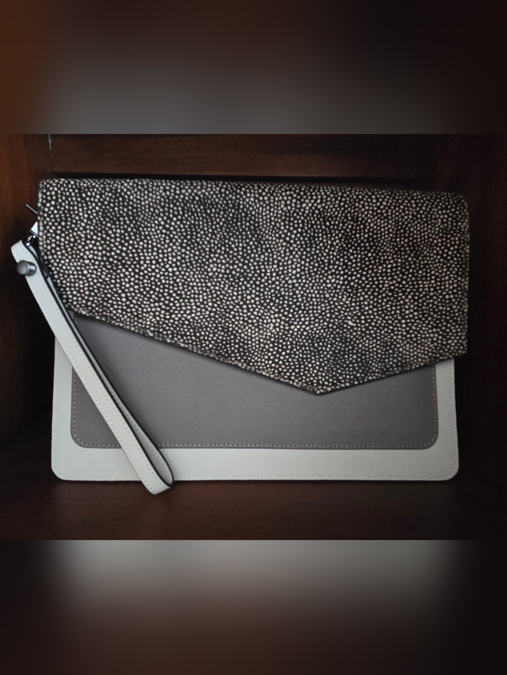 Botkier Cobble Hill Flap Clutch in Winter Snow